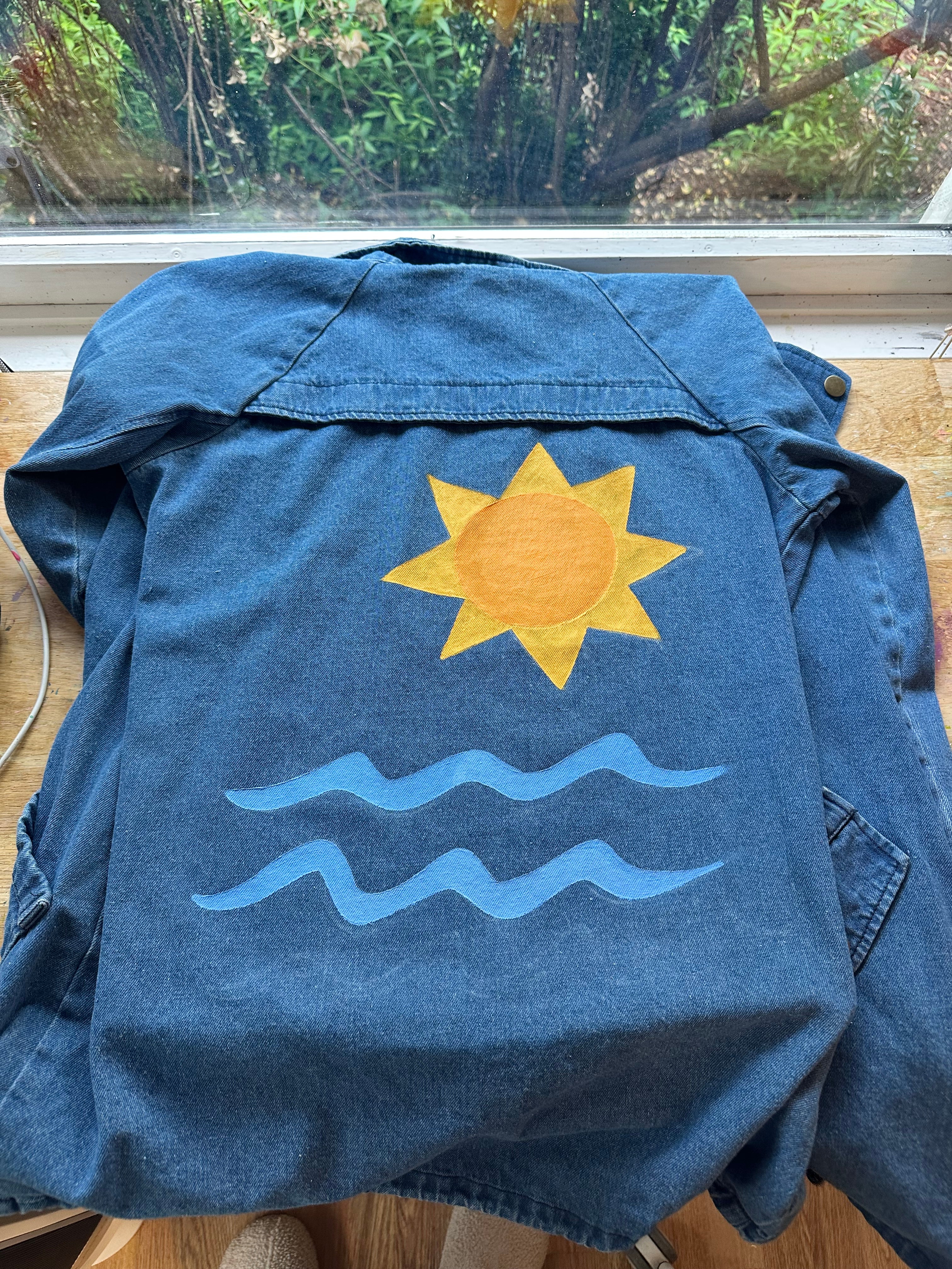 Painted Jacket: Sun & Waves