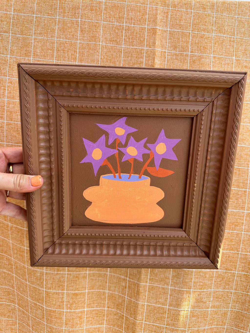 Star Flowers on Brown