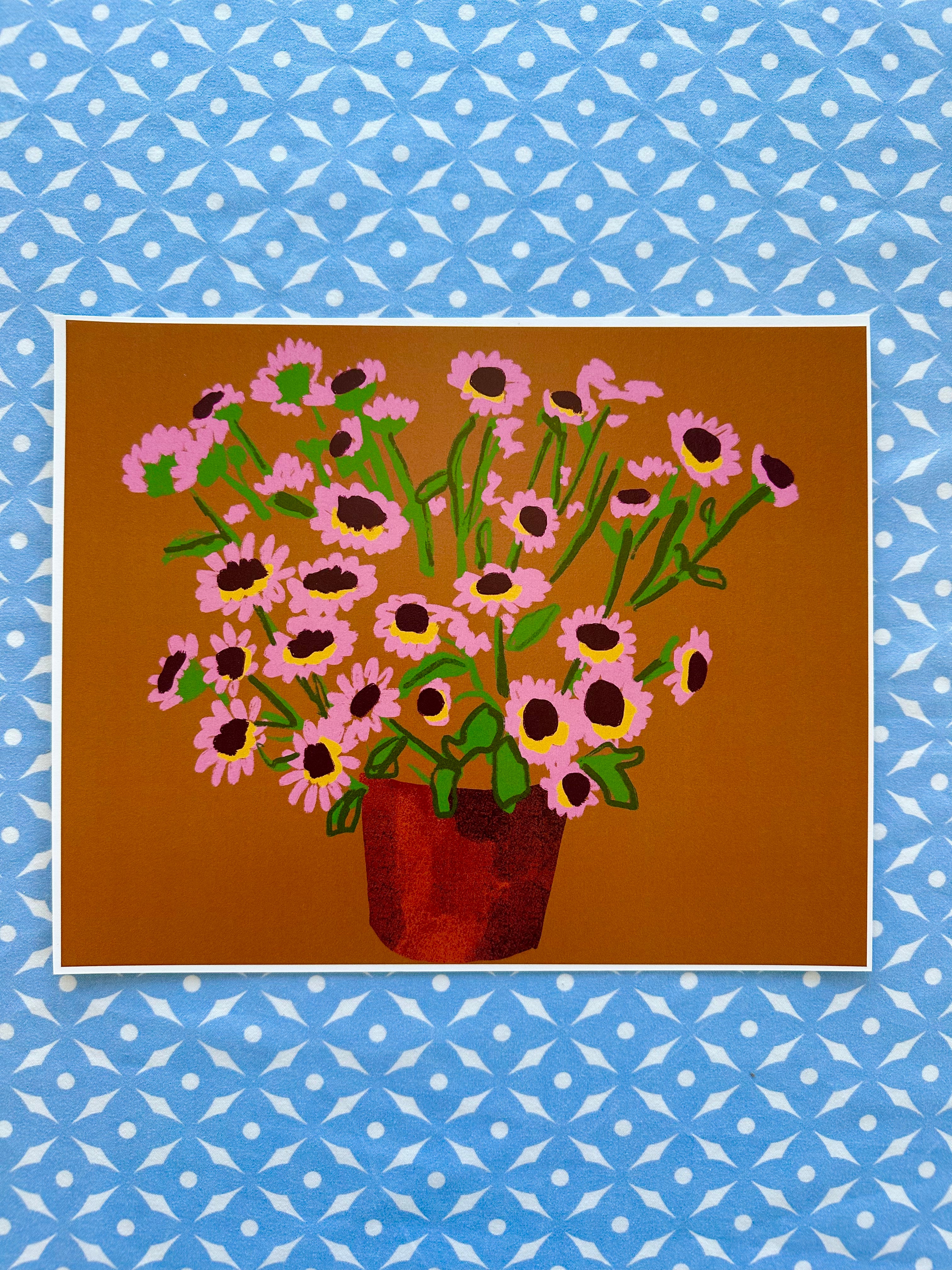 Print- Purple Daisies (8"x10")