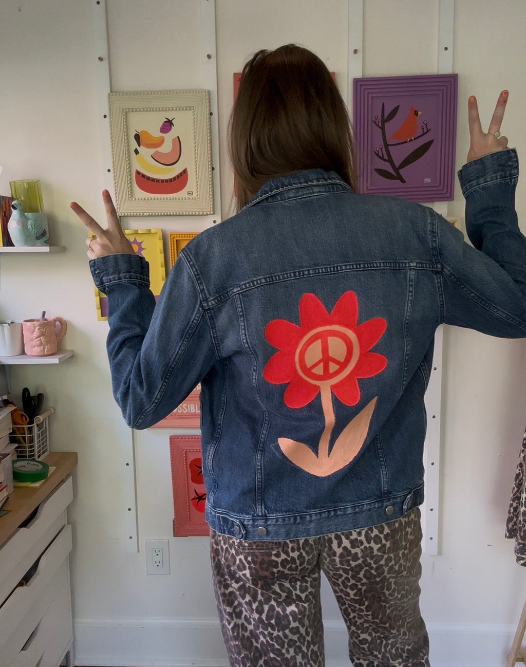 Painted Jacket: Neon Peace