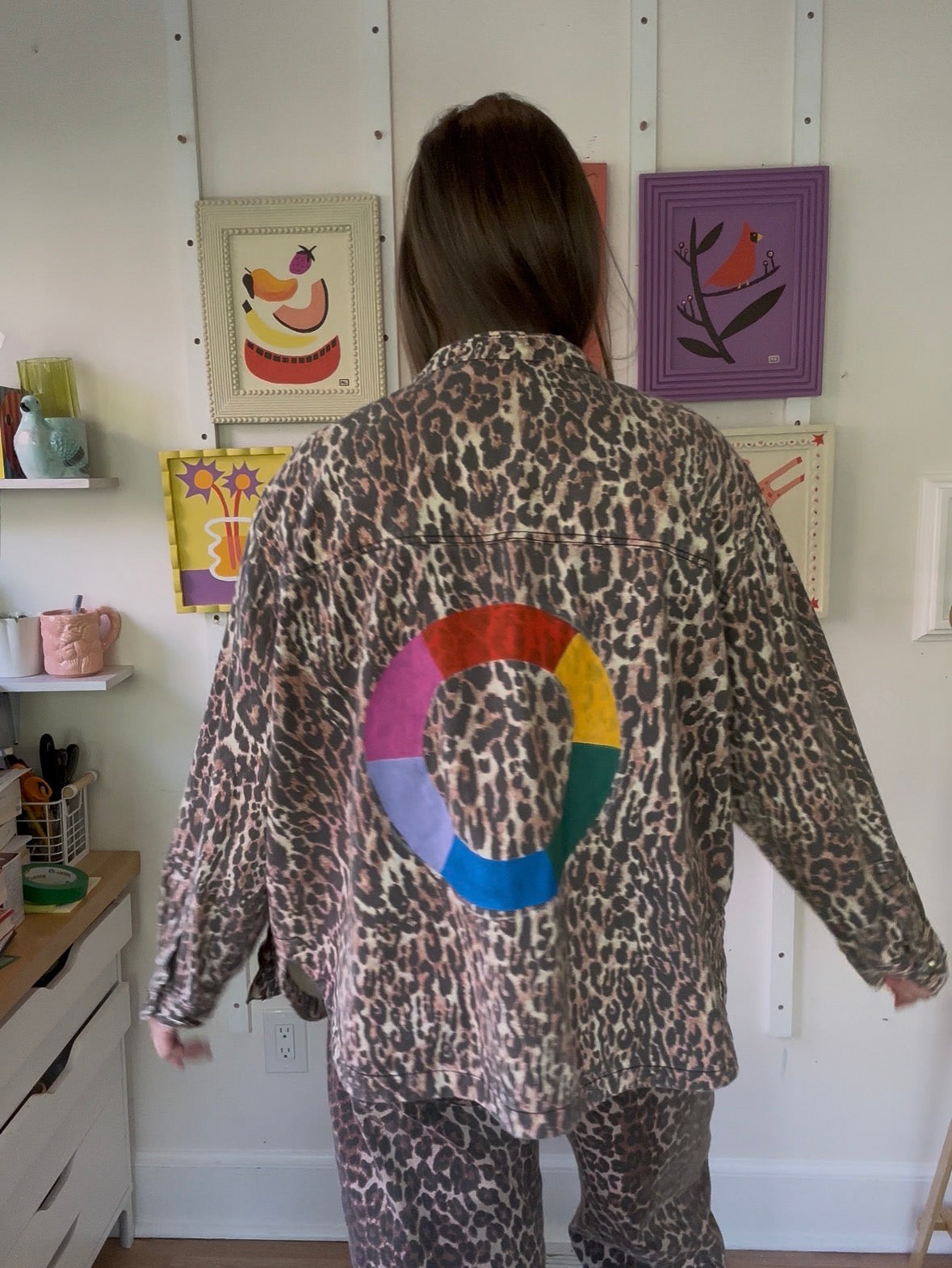 Painted Jacket: Leopard Color Wheel