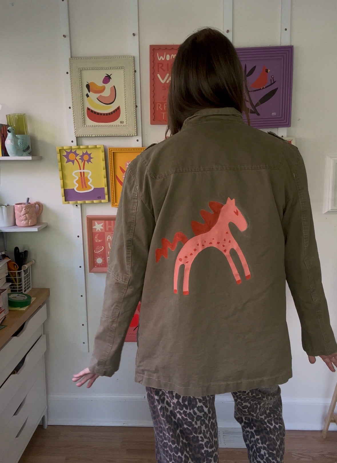 Painted Jacket: Pink Horse