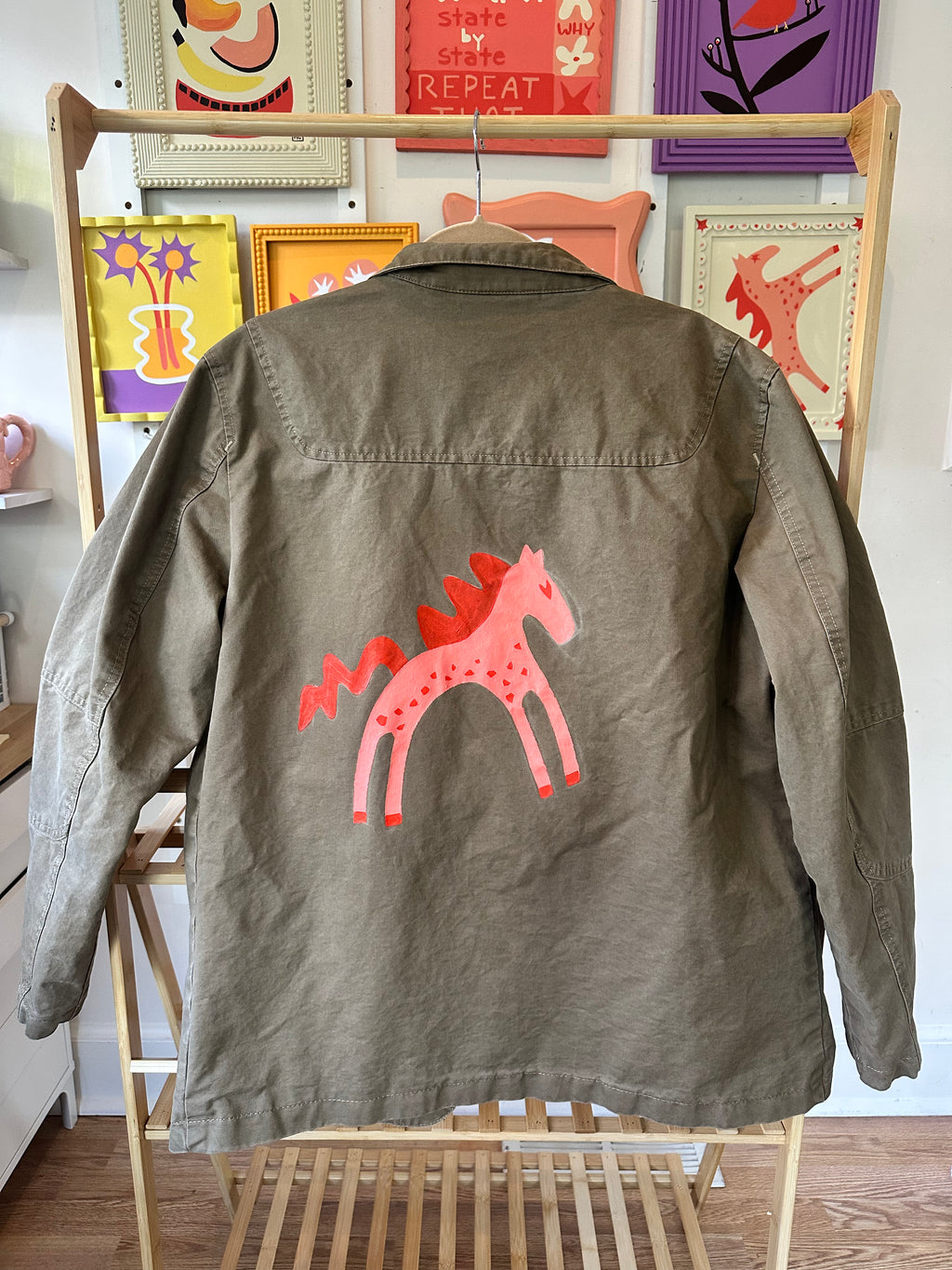 Painted Jacket: Pink Horse