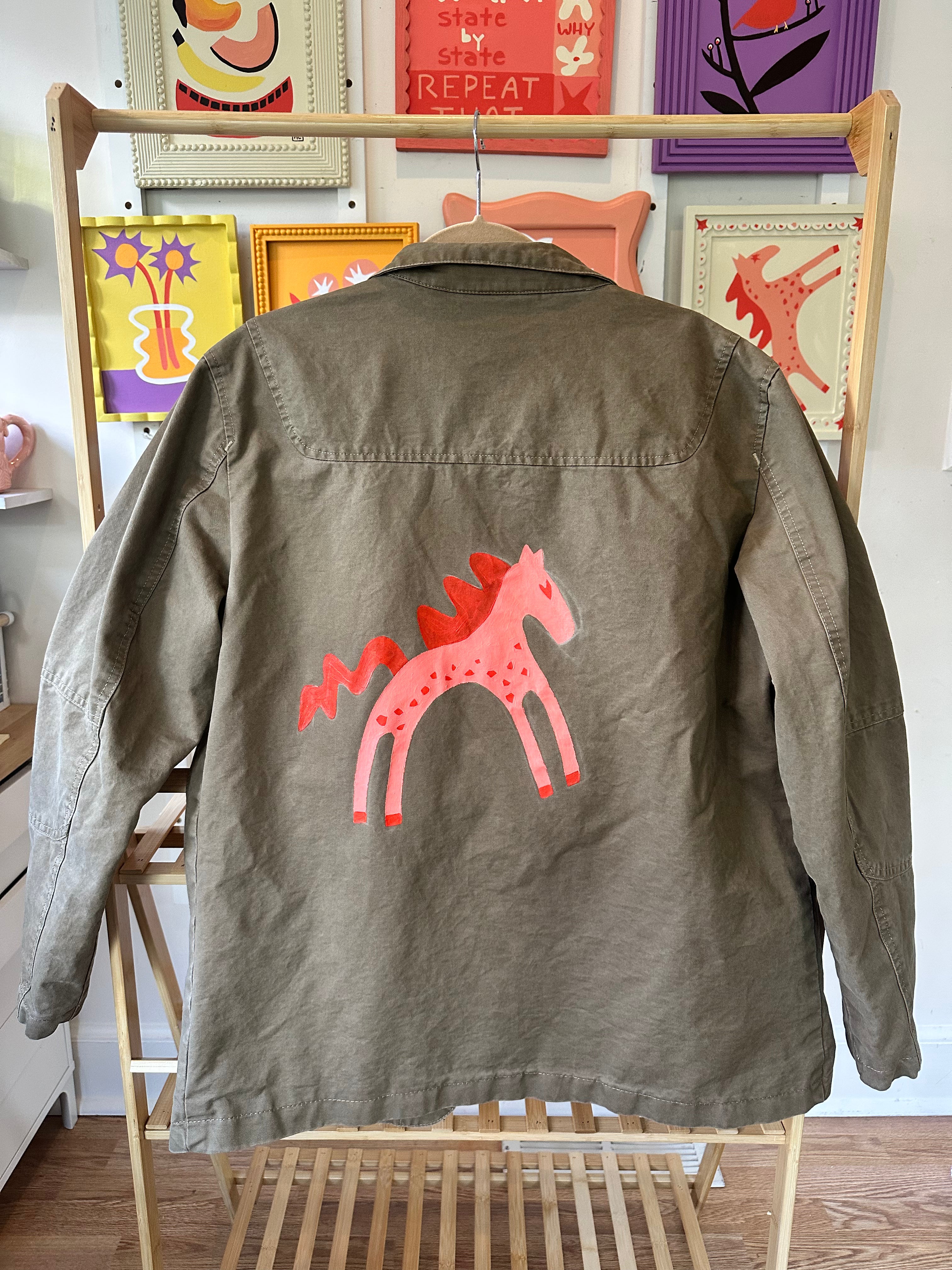 Painted Jacket: Pink Horse