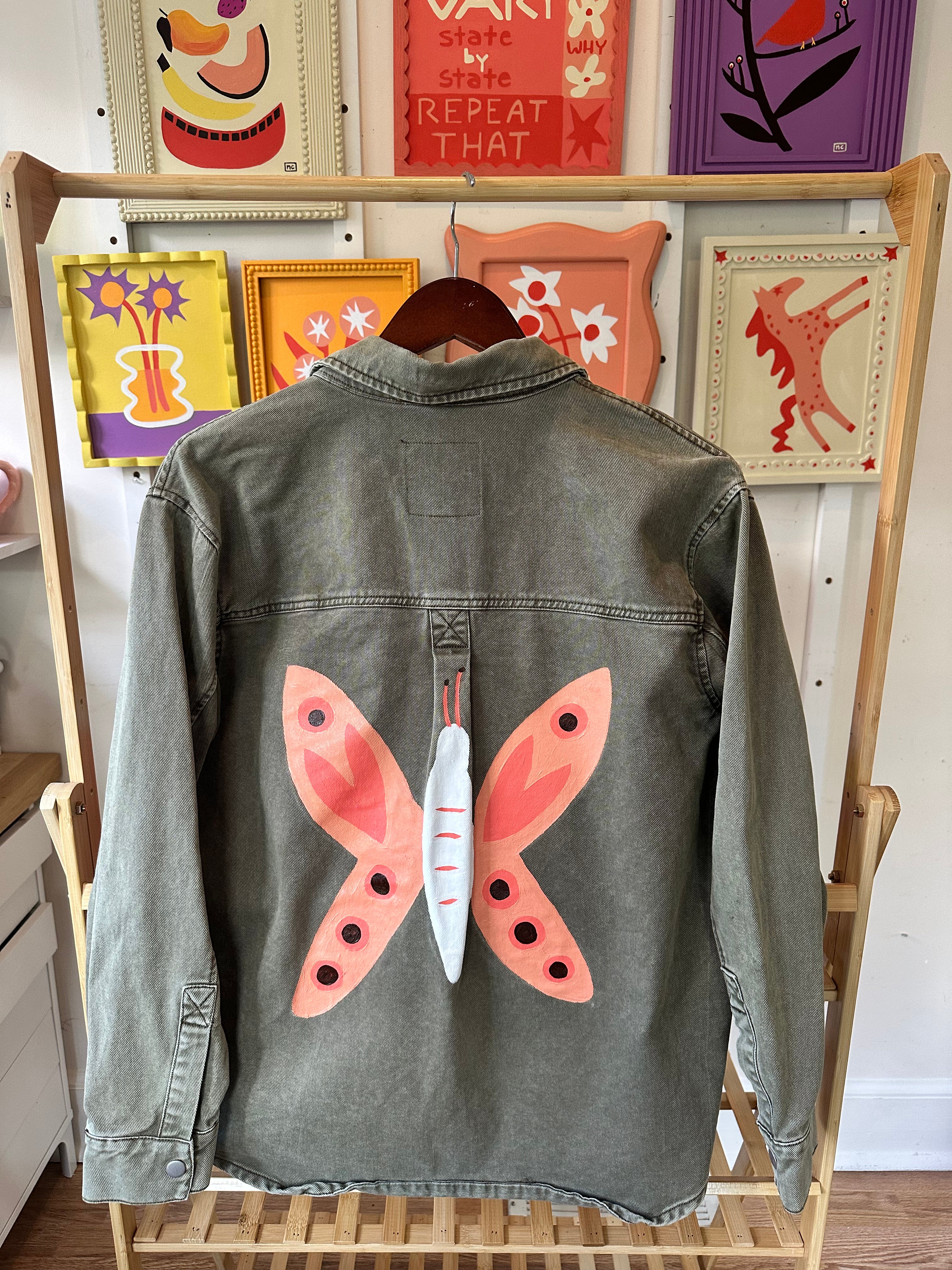 Painted Jacket: Electric Butterfly